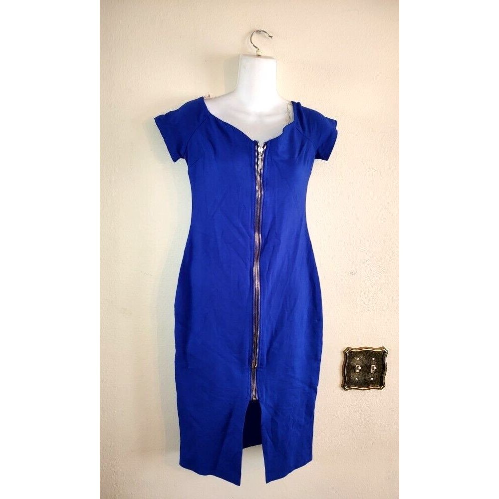 New with tag Women's Haute Monde Bodycon Royal Blue Stretchy Dress Size M